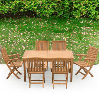 SHINYOK Patio Dining Set,Outdoor Teak Tables And Chairs