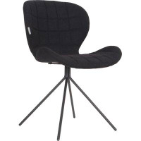 Zuiver OMG Upholstered Side Chair in Black