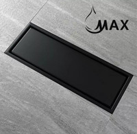 Linear Shower Drain with Cover 12 Inches Matte Black