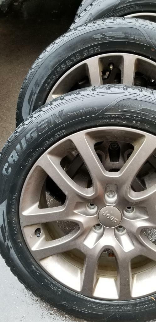JEEP   RENEGADE  /  CHEROKEE  18 INCH    ALLOY WHEELS WITH      225 / 55 / 18  ALL SEASONS WITH SENSORS in Tires & Rims in Ontario - Image 3