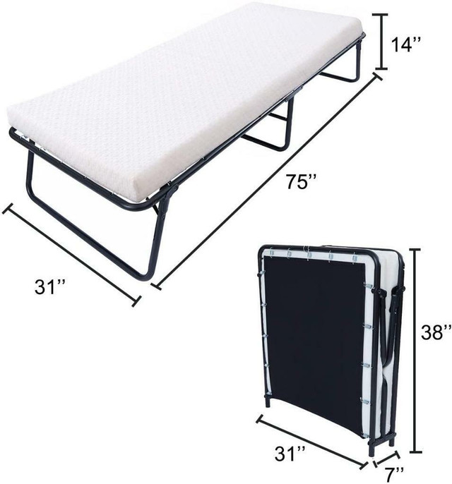 NEW GUEST BED COT FOLD OUT BED & MATTRESS 3242828 in Beds & Mattresses in Regina - Image 2