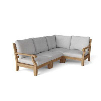 Rosecliff Heights Gatsby Teak Patio Sectional with Cushions
