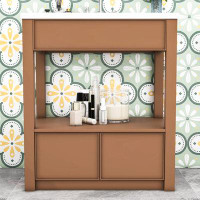 Ebern Designs Wood 2 Drawers Bathroom Vanity with Sink Top