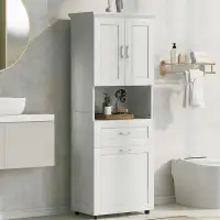 Hokku Designs Tall Bathroom Cabinet with Laundry Basket