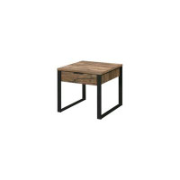 Loon Peak 22" Black And Weathered Oak Square End Table With Drawer