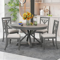 Gracie Oaks 5-Piece Multifunctional Dining Table Set