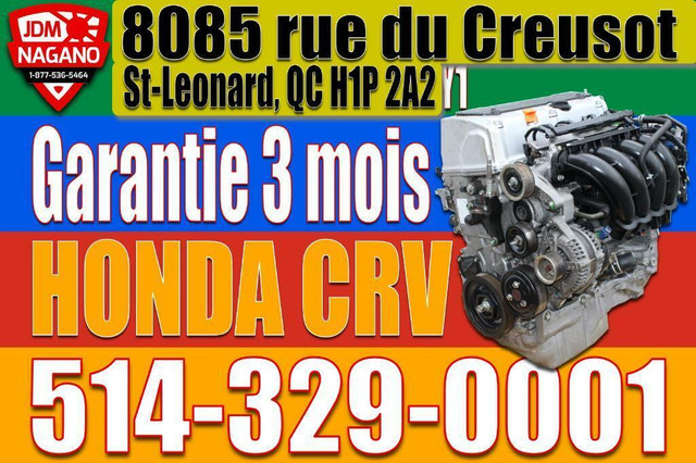 Honda Engine CRV 2007 2008 2009 2010 2011 Moteur Honda CRV K24Z1 in Engine & Engine Parts in City of Montréal