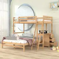 Harriet Bee Fateh Twin over Full 3 Drawer Standard Bunk Bed with Built-in-Desk by Harriet Bee
