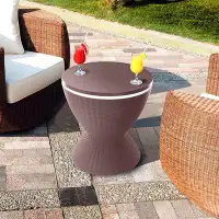 Textiles Hub Outdoor Cool Bar Table, 7.5 Gallon Beer And Wine Cooler, Patio Furniture & Hot Tub Side Table, Beverage Coo