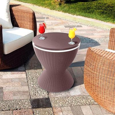 Textiles Hub Outdoor Cool Bar Table, 7.5 Gallon Beer And Wine Cooler, Patio Furniture & Hot Tub Side Table, Beverage Coo in Hot Tubs & Pools