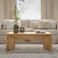 Millwood Pines Cambridge Solid Wood 48" Modern Angled Coffee Table