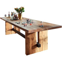 POWER HUT American Country Retro Solid Wood Dining Table Large Meeting Table Living Room Family Dining Table