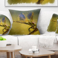 Made in Canada - East Urban Home Animal Dragon Fly Watercolor Illustration Pillow