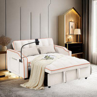INZONT Pull-out Sofa Bed With Adjustable Back, Ashtray, Swivel Phone Stand And Usb Port