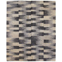 Landry & Arcari Rugs and Carpeting Tundra Modern Bold Abstract Handwoven Wool/Cotton Beige Indoor Area Rug