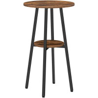 Rubbermaid Bar Table, Round Pub Table, 2-Tier Bistro Table With Storage, 37.4" High Top Table For Small Spaces, Cocktail