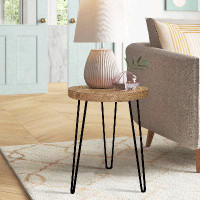 Union Rustic Jadon Solid Wood Tray Top 3 Legs End Table