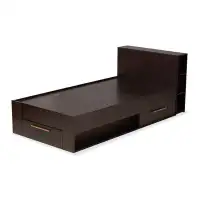 Hokku Designs Lefancy Rexferd Modern & Contemporary Espresso Brown Wood Twin Size 3-Drawer Platform Storage Bed