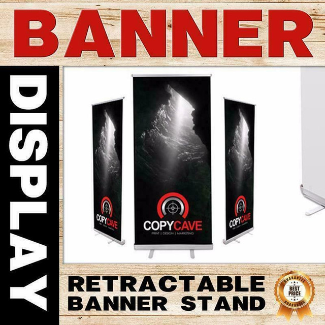 Retractable Banner Stand | Includes 33x81 Banner | Pop-Up Banner Display Printing Services | CANADA&#39;S BEST PRICE! in Other Business & Industrial