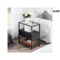 SR-HOME End/Side Table Living Room, Modern Narrow Nightstand With Drawer For Bedroom Office Sofa Couch