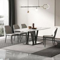 Corrigan Studio Modern Sintered Stone Dining Table Sets 5