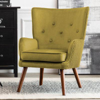 Mercer41 Modern Velvet Upholstered Wingback Chair