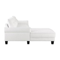Latitude Run® Upholstered Curved Arms Sectional Sofa White And Black