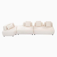 Latitude Run® Contemporary 3-piece Sectional Sofa Free Convertible sofa with Removable Pillows