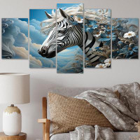 Dakota Fields Surreal Zebra Dreams I - Animals Zebra Metal Wall Art Prints Set
