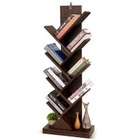 Ebern Designs 47.6'' H X 15.9'' W 8 Shelf Tree Bookcase