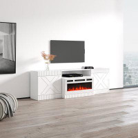 Latitude Run® Lakiara TV Stand for TVs up to 78" with Electric Fireplace Included