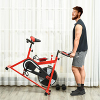 Spinning Exercise Bike 41.25"L x 17.75"W x 40.5"-46''H Red