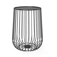 Ebern Designs Modern Chic Round Wire Side Table