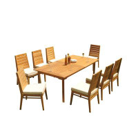 Teak Smith Grade-A Teak Dining Set: 36" Round Table And 2 Charleston Stacking Armless Chairs