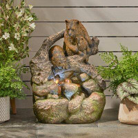 Millwood Pines Yadira Outdoor Bear Family Fountain - 76% Off