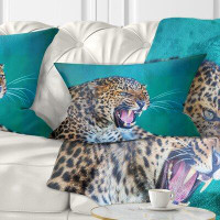 Made in Canada - The Twillery Co. Corwin Abstract Wild Leopard Close up View Lumbar Pillow