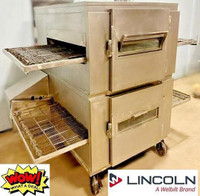 LINCOLN IMPINGER 1450 & 1200, DOUBLE STACKED NAT GAS, 32W CONVEYOR PIZZA OVEN -