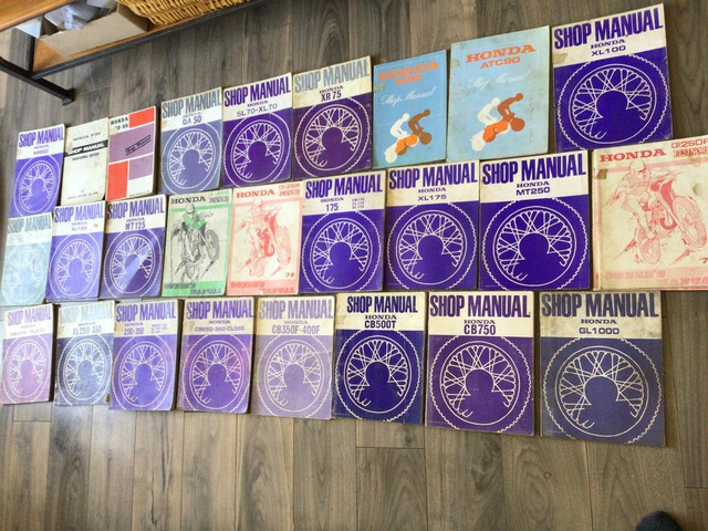 1966-1977 Honda CB CL GL MR MT QA SL XL XR CR Shop Manuals in Motorcycle Parts & Accessories