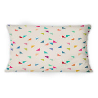 East Urban Home Multicolor Triangles On Yellow -1 Patterned Printed Throw Pillow