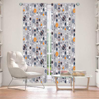 East Urban Home Lined Window Curtains 2-panel Set for Window Size Nika Martinez Mid Century Hexagons 2