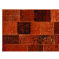 Rug N Carpet Iskece Orange Vintage Wool Handmade Area Rug