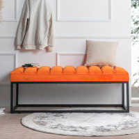 Latitude Run® Metal Base Upholstered Bench For Bedroom For Entryway Fabric