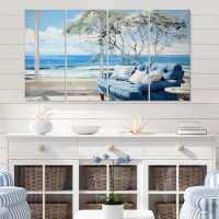 Design Art Coastalwindows Windows To The II - Nautical & Beach Canvas Wall Art - 4 Panels