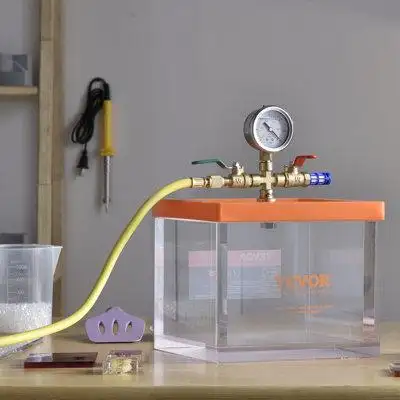 2 Gallon Vacuum Chamber:Theis vacuum chamber features a thick and highly transparent acrylic body kn...