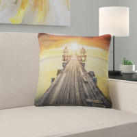 Made in Canada - East Urban Home Pier Seascape Huge Wooden Pier into Sun Pillow