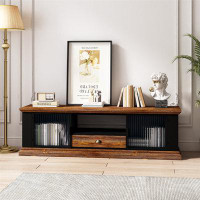 SYMYLIFE Storage Cabinets and Drawer,TV Console Table Media Cabinet