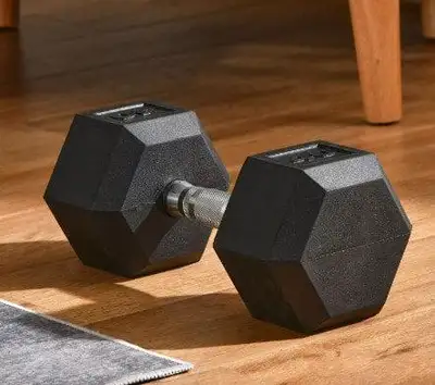 40lb Home Gym Rubber Exercise Dumbbell Free-weight for Exercise / Fitness - Black
