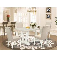 Wildon Home® Orlie 5 - Piece Rubberwood Solid Wood Dining Set