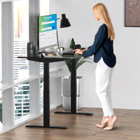 Latitude Run® Juliet Height Adjustable Solid Wood Standing Desk