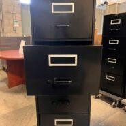 Global 4 Drawer Vertical Filing Cabinet – Black – Legal Size – No Key in Desks in Peterborough Area - Image 2